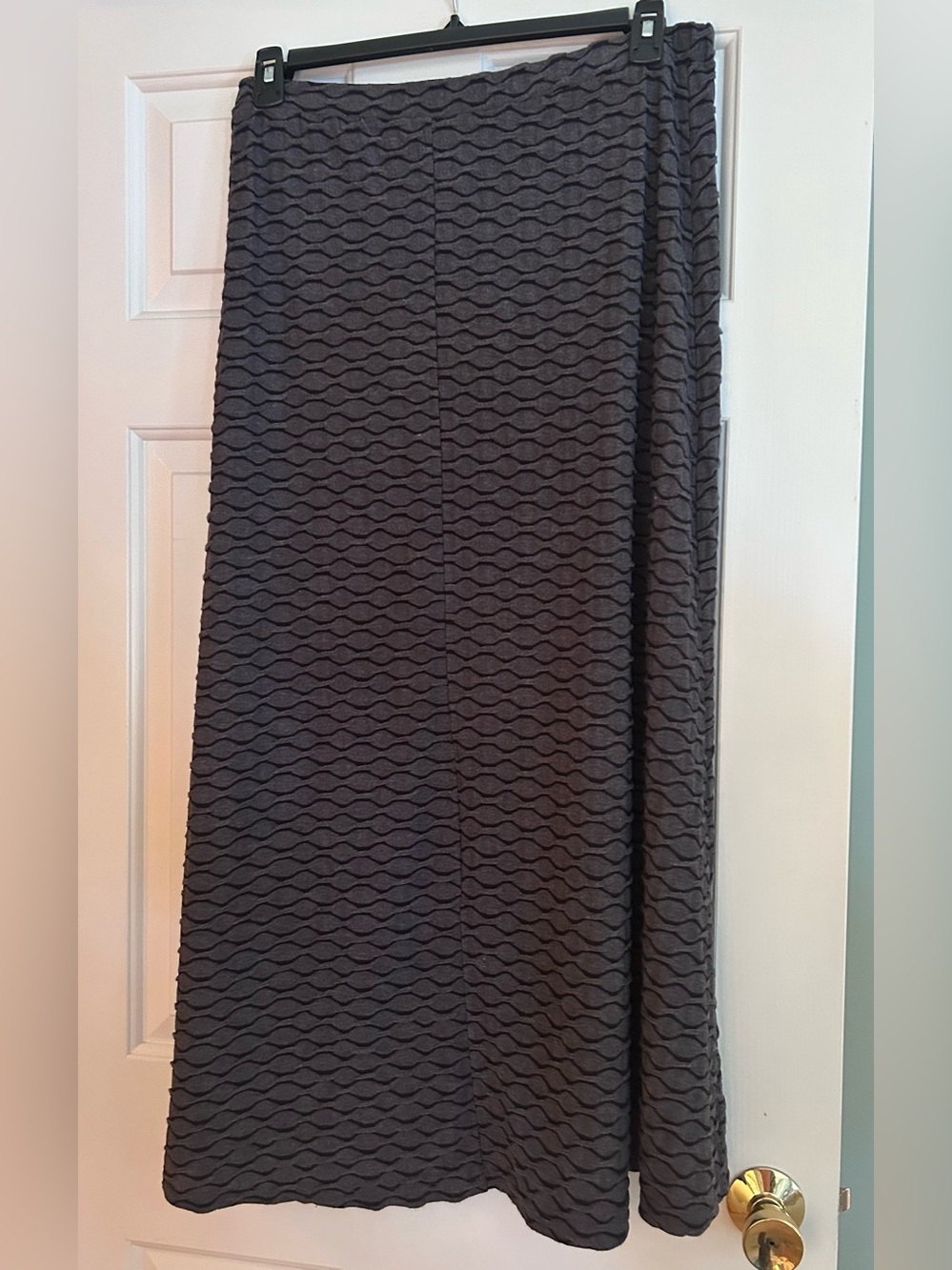 Zac & Rachel Black Textured A-line Maxi Skirt SZ L